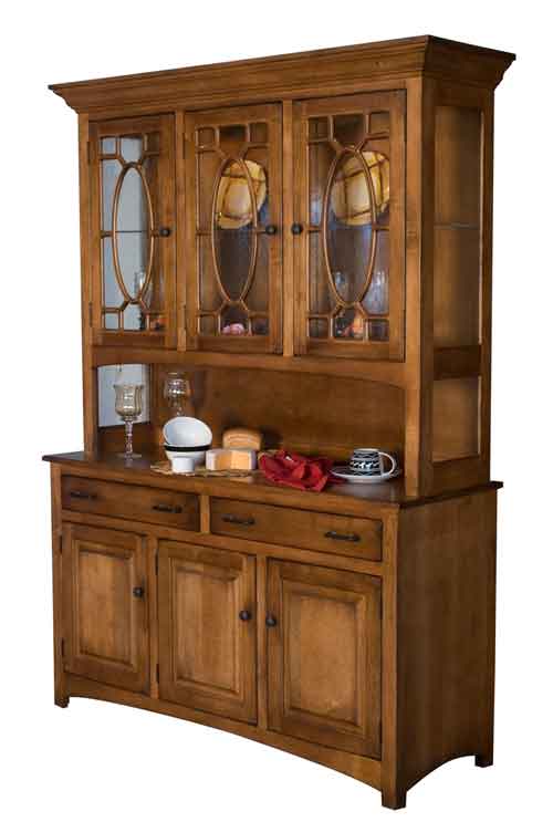 Amish Hackenburg Open Deck China Cabinet - Click Image to Close