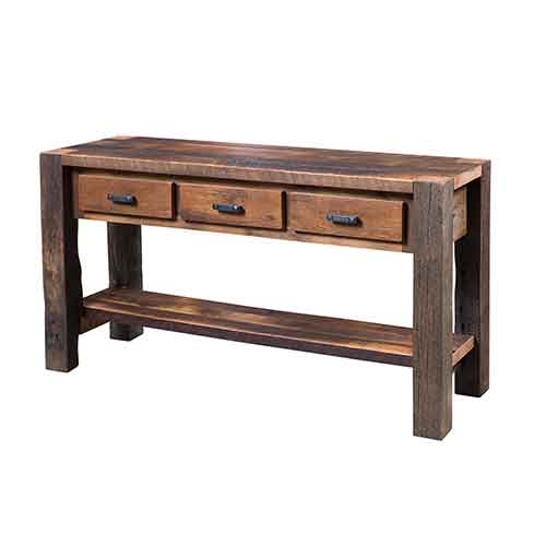 Amish Made Timber Ridge TV Console-3 Drawer - Click Image to Close