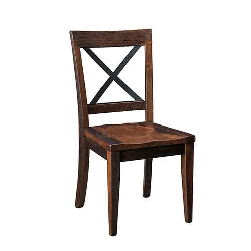 Amish Made Wellington Side Chair with Metal X - Click Image to Close