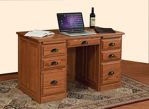 Tradtional and Mission Flat Top Desk with Raised Panel Back