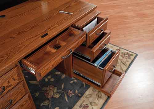Computer Flat Top Desk with Plain Back Hutch
