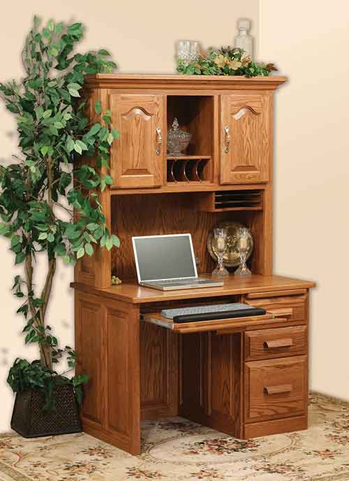Computer Flat Top Desk with Plain Back Hutch