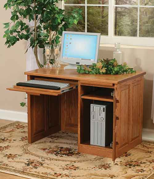 Computer Flat Top Desk Raised Panel Back - Click Image to Close
