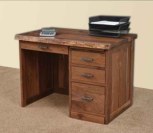 Mission Flat Top Desk with live Edge - Click Image to Close