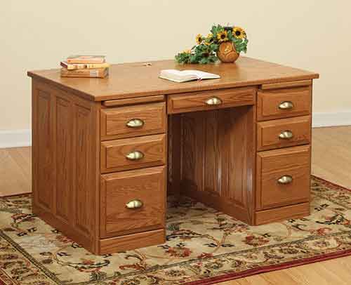 Tradtional Flat Top Desk with Raised Panel Back