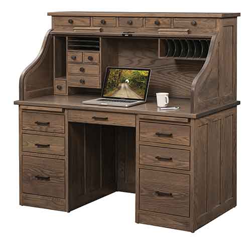 Computer Rolltop Desk Drawers on Top