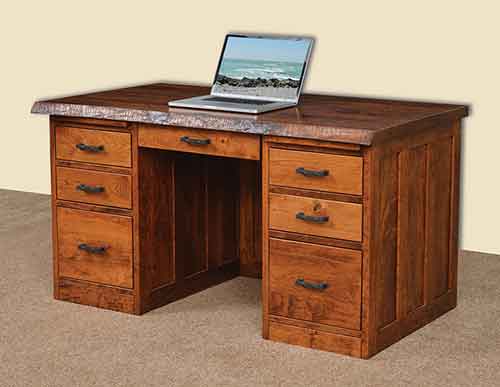 Tradtional Flat Top Desk with Live Edge
