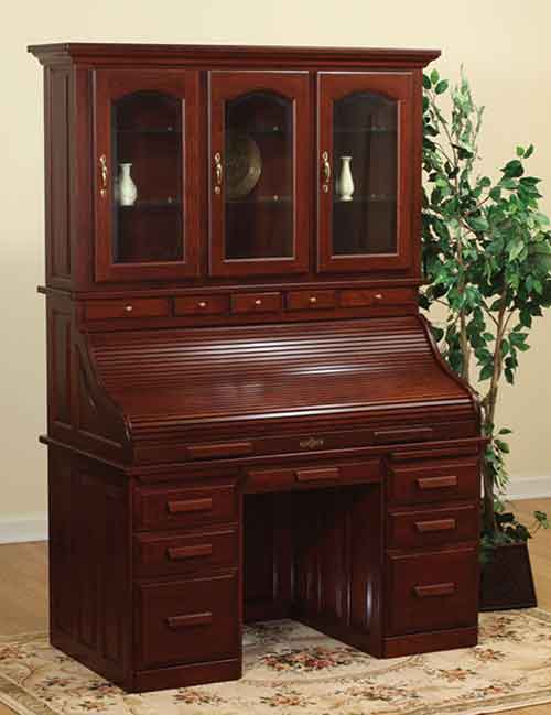 Traditional Rolltop with Hutch and Drawers on Top