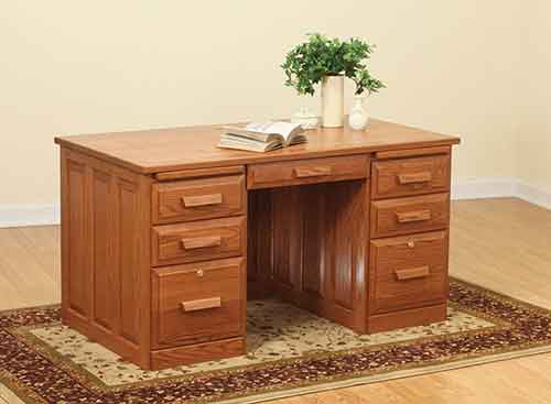 Tradtional Flat Top Desk with Raised Panels - Click Image to Close