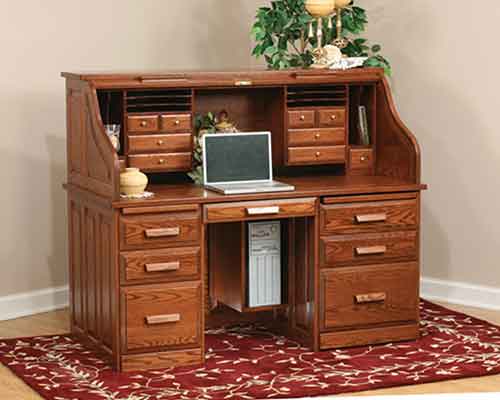 Computer Rolltop Desk with Pull Out Return