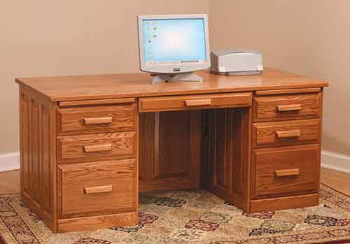 Computer Flat Top Desk Raised Panel Back - Click Image to Close