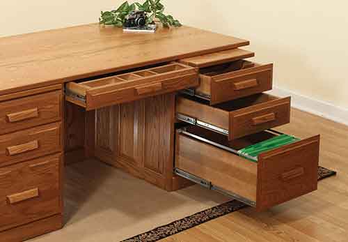 Tradition Executive Desk with Raised Panel Back - Click Image to Close