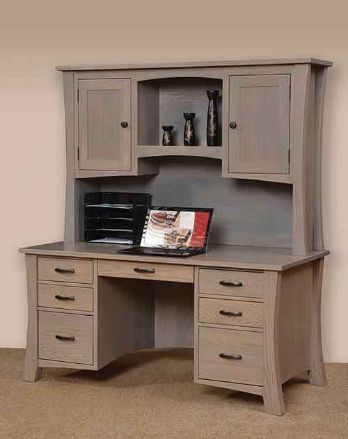 Jefferson Flat Top Desk Letter Size Drawers - Click Image to Close