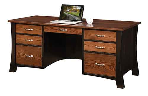 Jefferson Flat Top Desk Legal Size Drawers - Click Image to Close