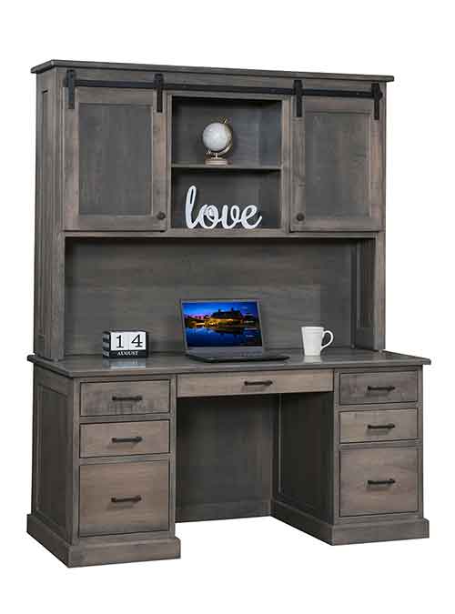 Urban Flat Top Desk with Hutch - Click Image to Close