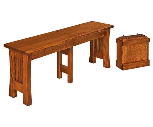 Amish Arts & Crafts Extendable Bench - Click Image to Close