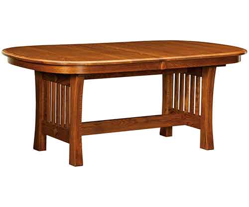 Amish Arts & Crafts Trestle Table - Click Image to Close