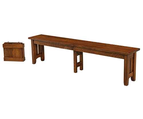 Amish Galena Expandable Dining Bench - Click Image to Close