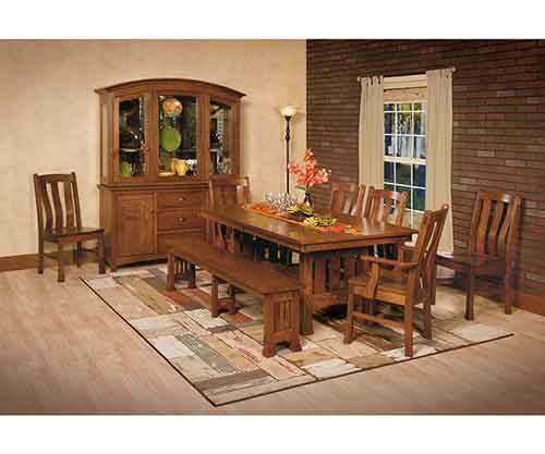 Amish Old Century Mission Trestle Table - Click Image to Close