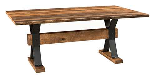 Amish Barnloft Trestle Table - Click Image to Close